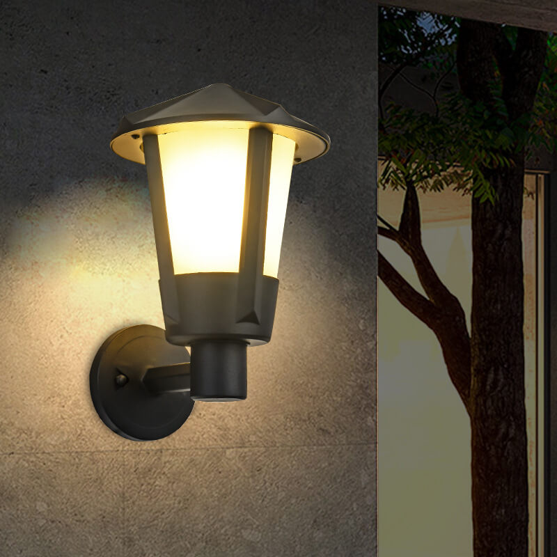 Modern Outdoor Waterproof Geometric Column 1-Light Patio Wall Sconce Lamp