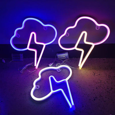 Creative Neon Cloud Lightning Shape LED Battery/USB Decorative Light