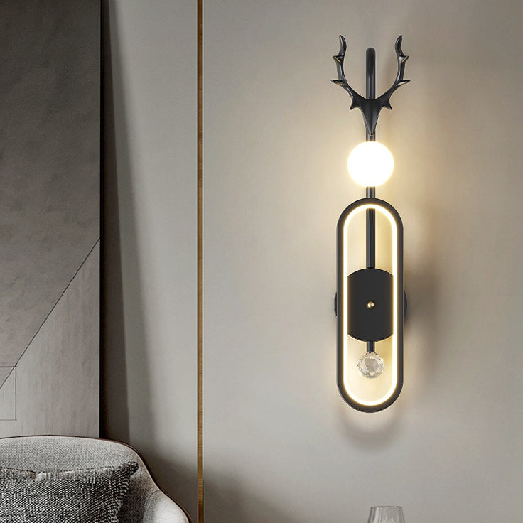 Nordic Light Luxury Antler Circle LED Wall Sconce Lamp