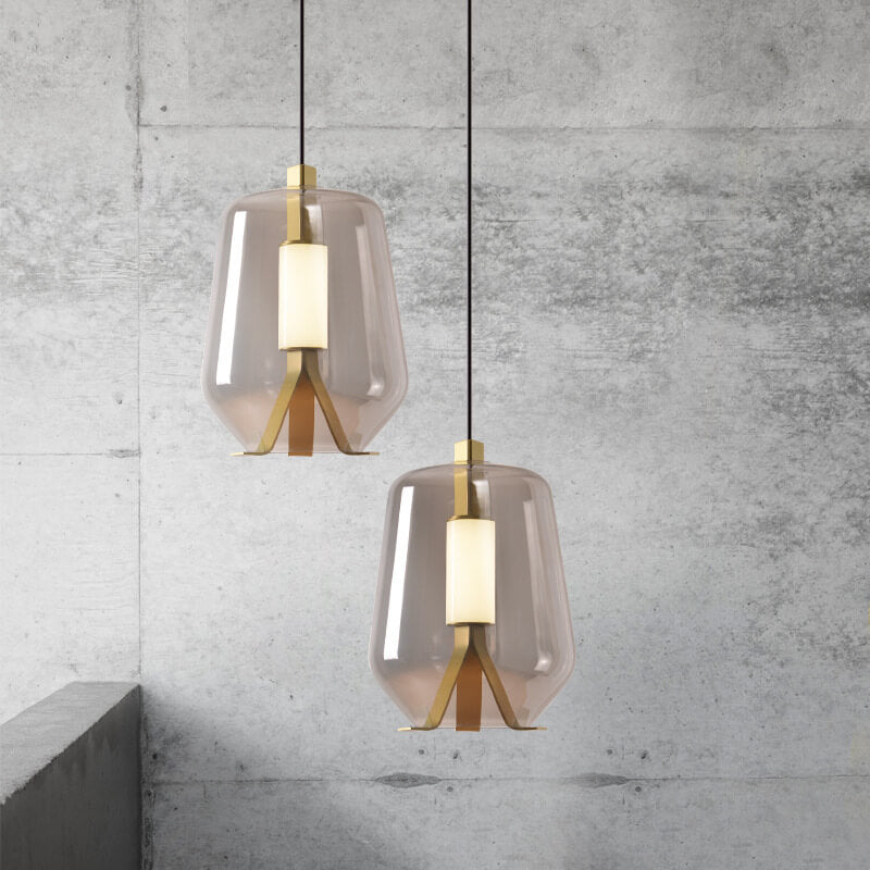 Nordic Simple Clear Glass Jar LED Pendant Light