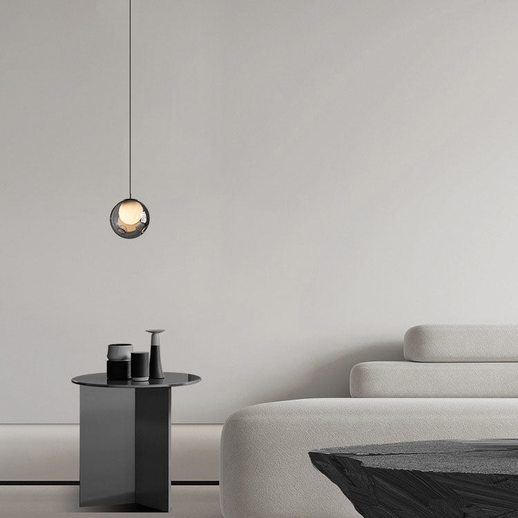 Modern Minimalist Glass Orb 1-Light Pendant Light