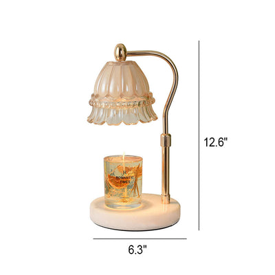 European Orchid Glass Marble Liftable 1-Light Melting Wax Table Lamp