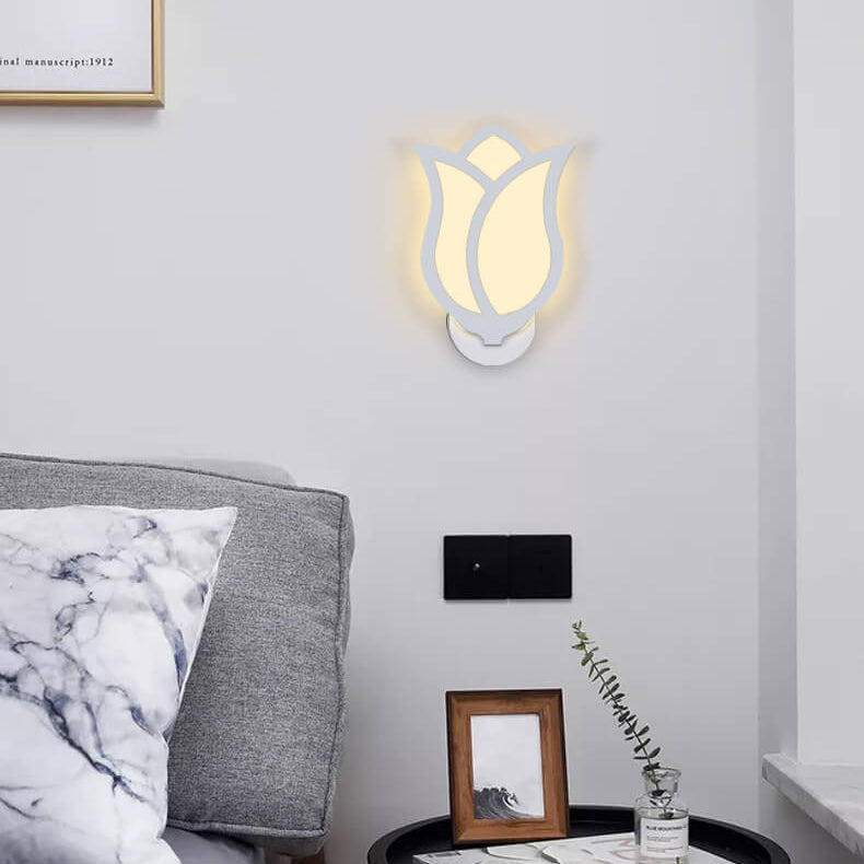 Moderne minimalistische LED-Wandleuchte mit kreativem Rosendesign 