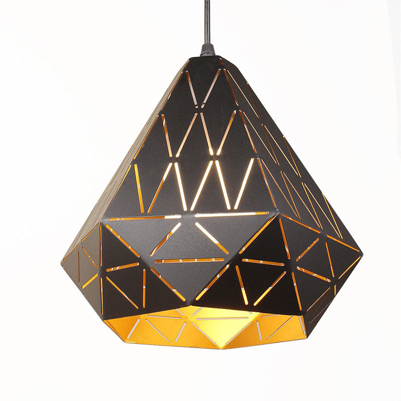 Nordic Simplicity Iron Geometry Triangle 1-Light Pendant Light