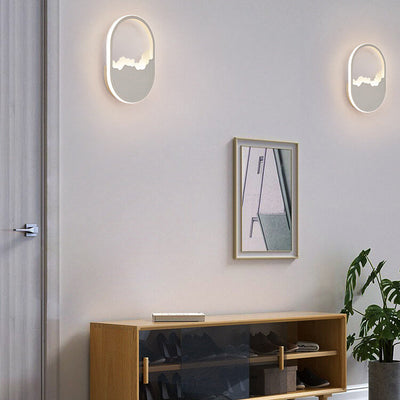 Moderne, minimalistische, ovale LED-Wandleuchte aus Eisen mit raffinierten Wellen