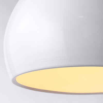 Lampe suspendue moderne à 1 lumière à tête ronde en fer de couleur unie 