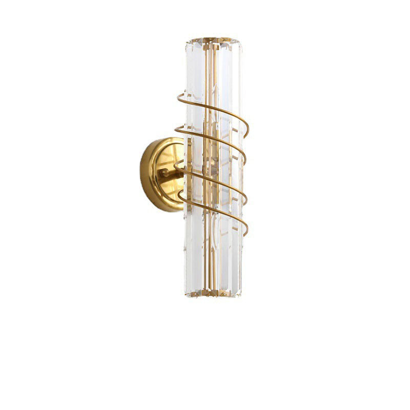 Nordic Light Luxury Crystal Column 2-Light Wall Sconce Lamp