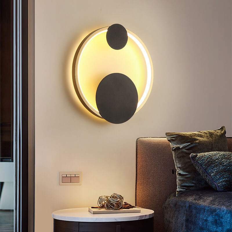 Moderne minimalistische ovale LED-Wandleuchte mit rundem Ring 