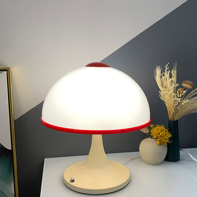 Modern Cream Mushroom Metal 1-Light Table Lamp