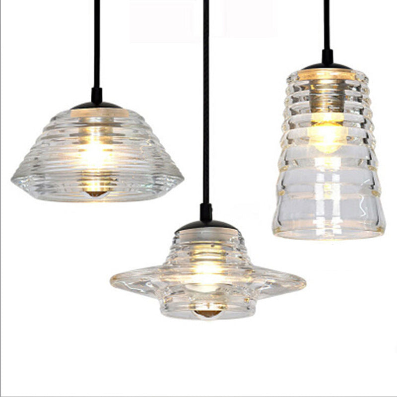 Modern Industrial Clear Glass Iron 1-Light Pendant Light