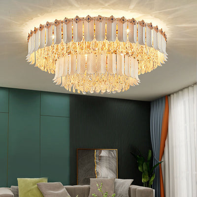 European Light Luxury Crystal 8/12 Light Flush Mount Ceiling Light