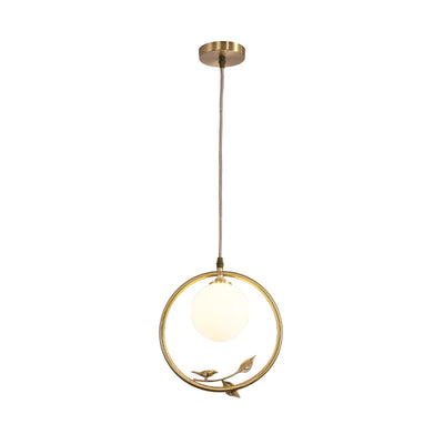 Nordic Luxury Copper Circle Glass 1-Light Pendelleuchte 