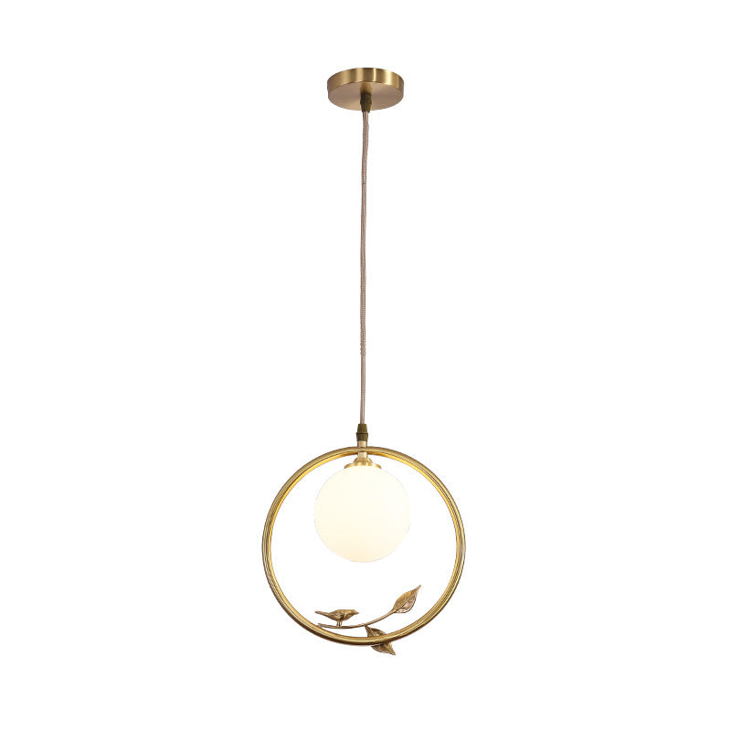 Nordic Luxury Copper Circle Glass 1-Light Pendelleuchte 