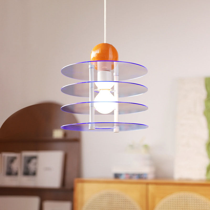 Contemporary Nordic Colorful Acrylic Flying Saucer 1-Light Pendant Light For Bedroom