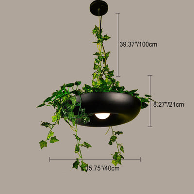 Modern Art Deco Sky Garden Round Shade 1-Light Pendant Light For Dining Room