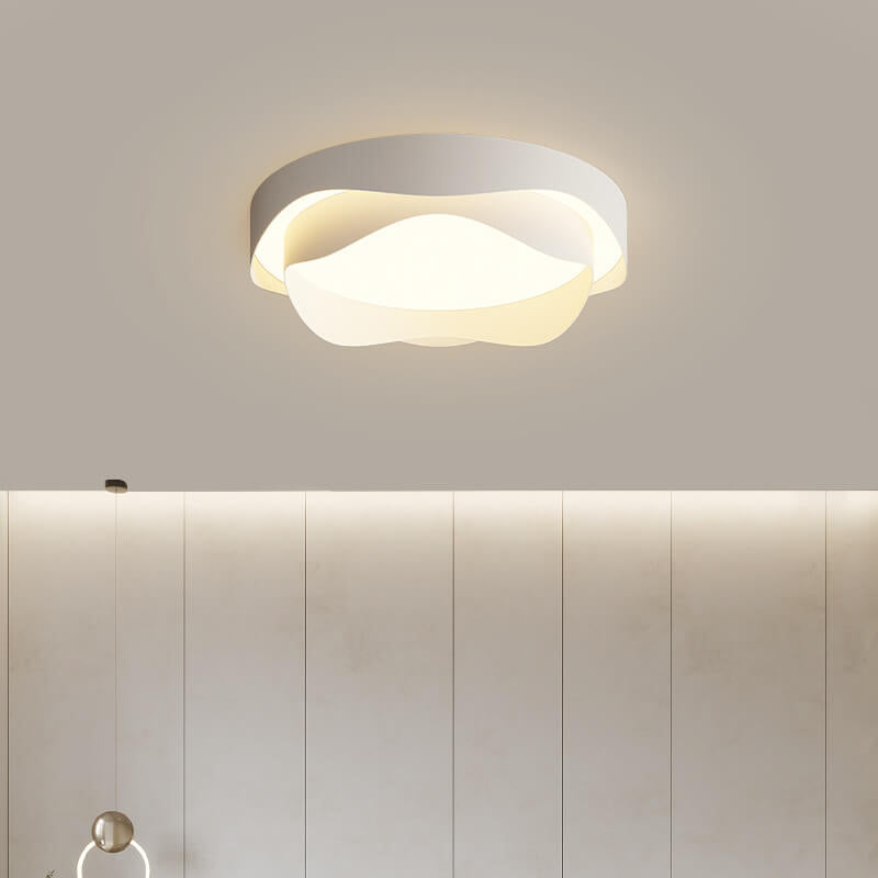 Modern Acrylic Round Creative Corrugated Design LED Flush Mount Light