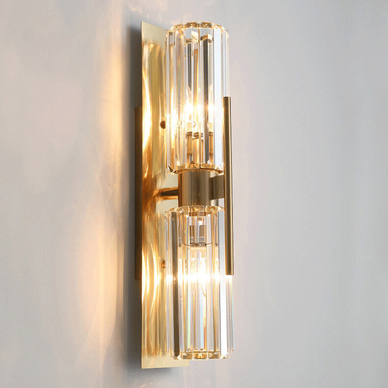 Modern Luxury Crystal Strip 2-Light Wall Sconce Lamp