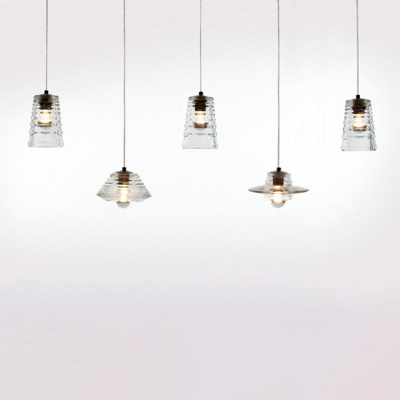 Modern Industrial Clear Glass Iron 1-Light Pendant Light