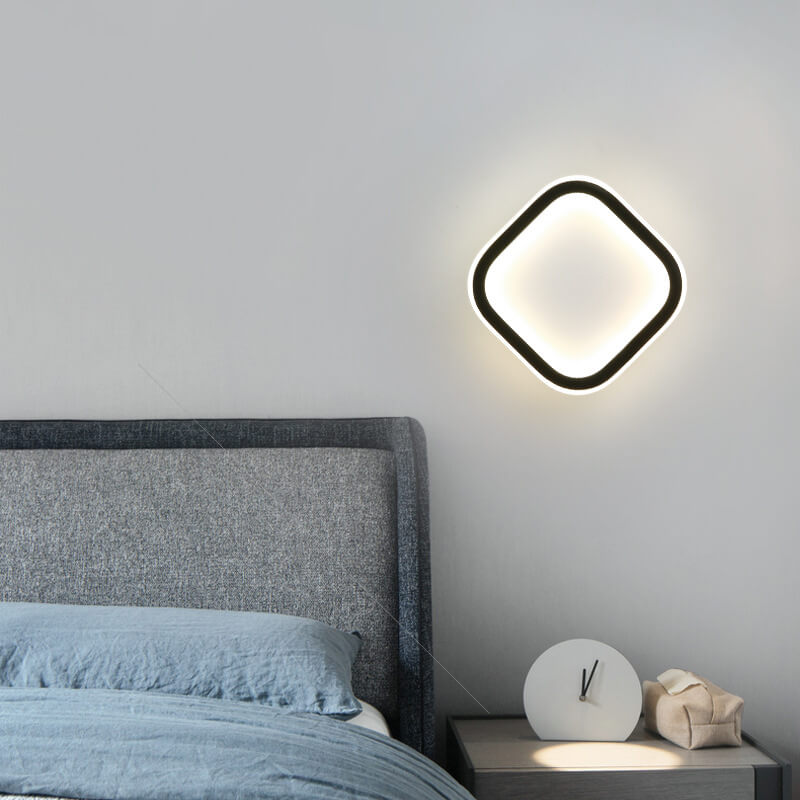 Nordic Minimalist Square Frame Iron PVC LED Wall Sconce Lamp