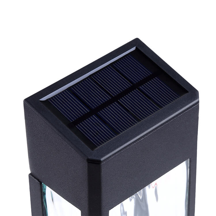Rechteckige LED-Solar-Gartenglasleuchte für den Außenbereich 