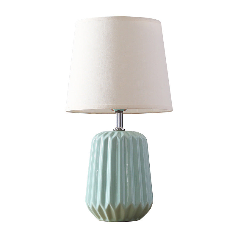 Nordic Macaron Ceramic Fabric 1-Light Table Lamp