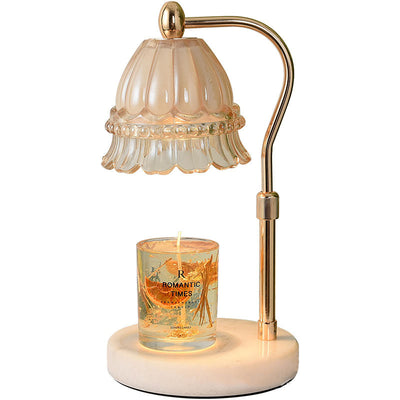 European Orchid Glass Marble Liftable 1-Light Melting Wax Table Lamp