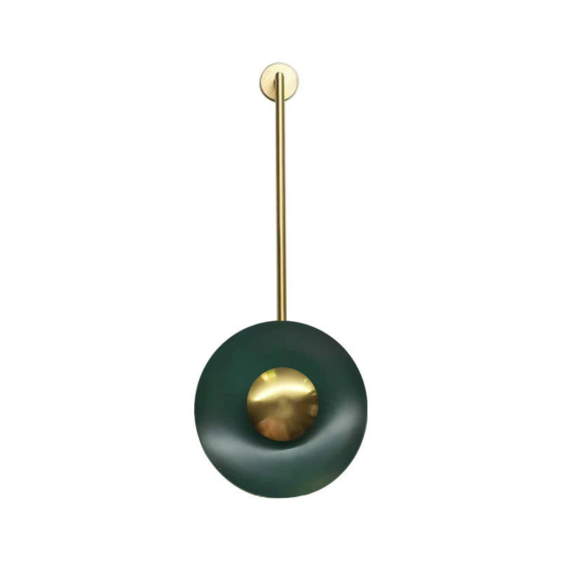 Modern Minimalist Dark Green Round Long Pole LED Wall Sconce Lamp