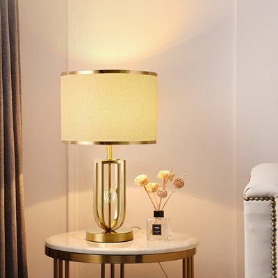 Modern Minimalist Imitation Copper Cloth 1-Light Table Lamp