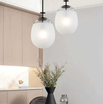 Nordic Light Luxury Milk White Glass Triangle Round 1-Light Pendant Light