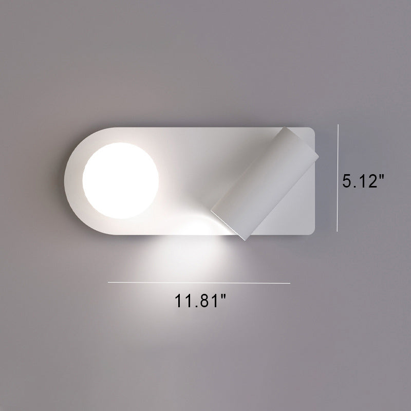 Minimalist Oval Flat Rotating Spotlight LED Wall Sconce Lamp