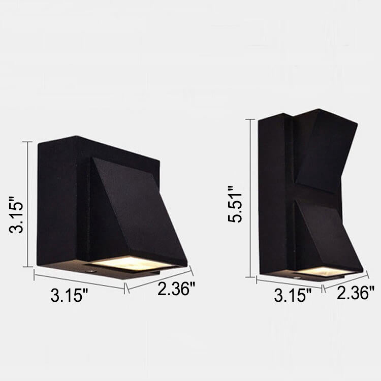 Modern Simple Geometric Square LED Outdoor Waterproof Wall Sconce Lamp