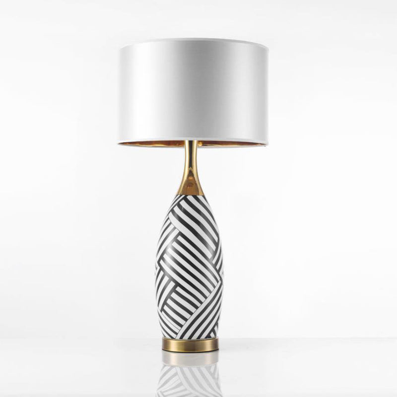 Lampe de table à 1 lumière en métal et céramique vintage nordique 