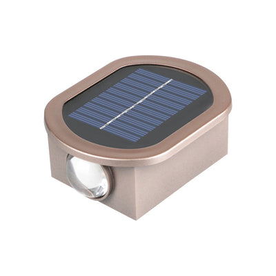 Lampe d'extérieur solaire ovale hexagonale étanche à LED pour applique murale de patio 