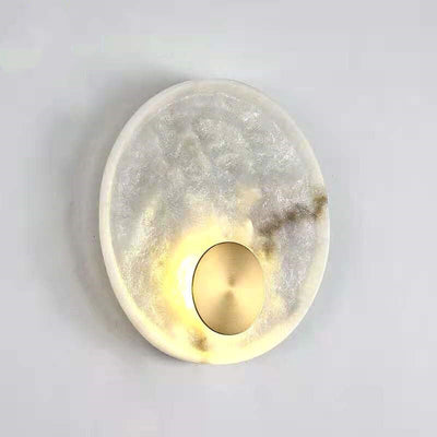 Nordic Resin Round Marble Pattern Design 1-Light Wall Sconce Lamp