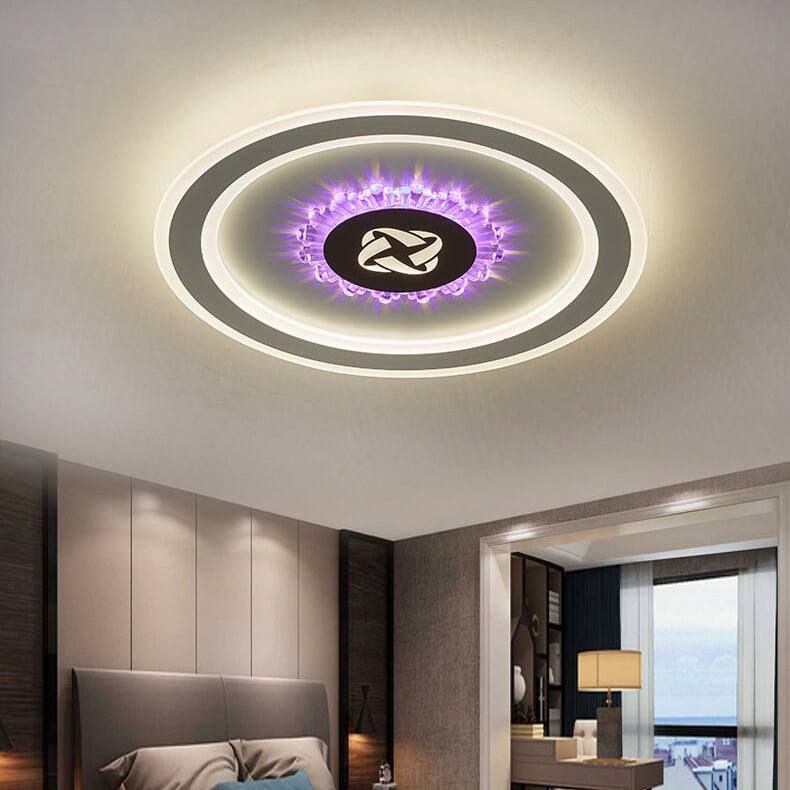 Round Acrylic Simple LED Flush Mount Light