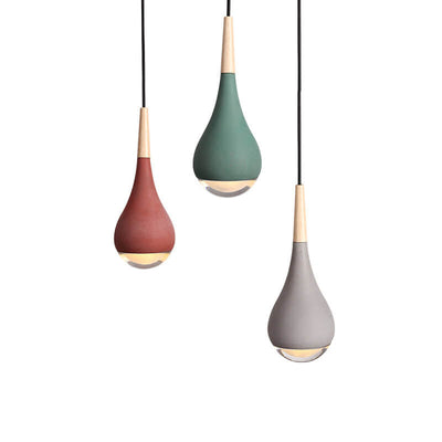 Nordic Industrial Water Drop Shape Cement LED Pendant Light