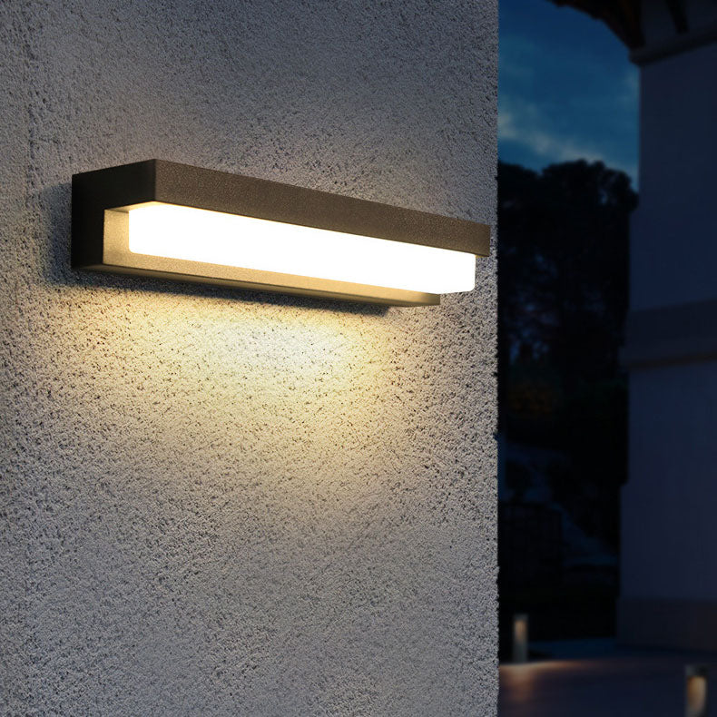 Solar Outdoor Rectangular Flat Panel Body Sensor Light Waterproof Patio LED Wall Sconce Lamp