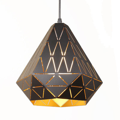 Nordic Simplicity Iron Geometry Triangle 1-Light Pendant Light