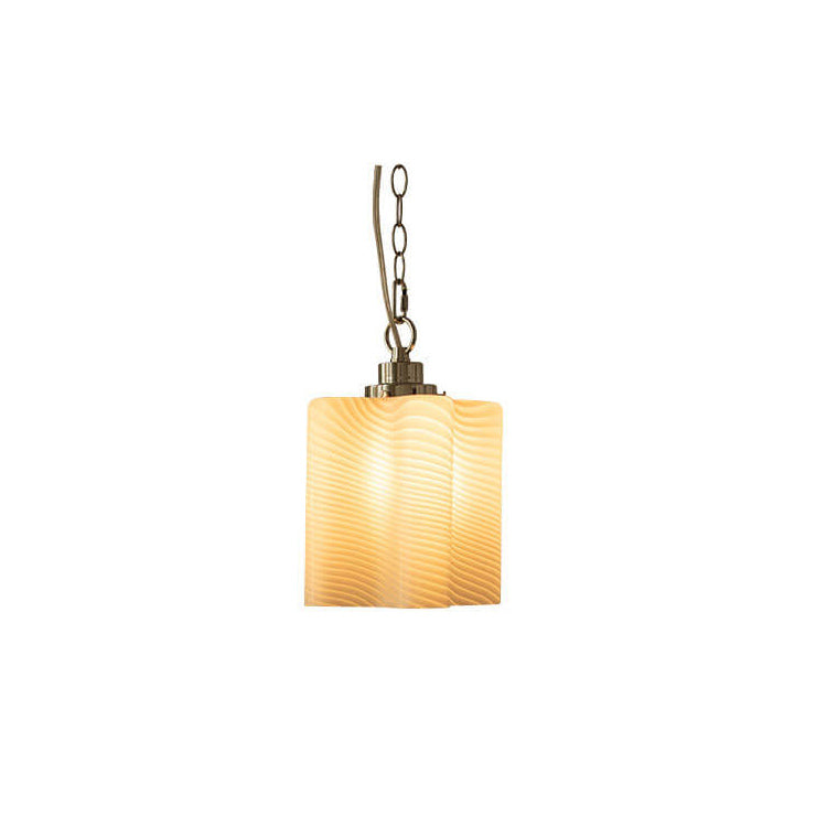 Nordic Cream Cloud Glass Square Column 1-Light Pendant Light