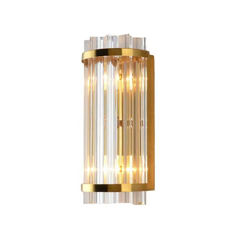 Nordic Luxury Crystal Plated Column 2-Light Wall Sconce Lamp