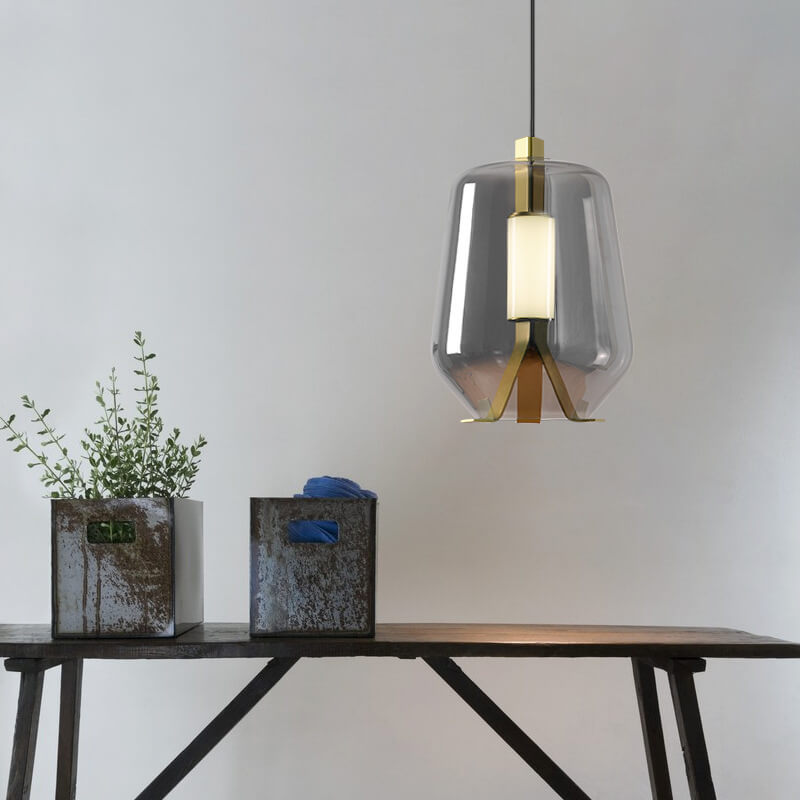 Nordic Simple Clear Glass Jar LED Pendant Light