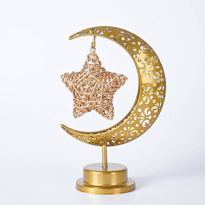 Muslim Festival Iron Moon Light Orb LED Decorative Table Lamp