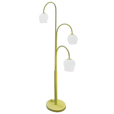 Modern Creative Bell Orchid Glass Lampshade 3-Light Standing Floor Lamp