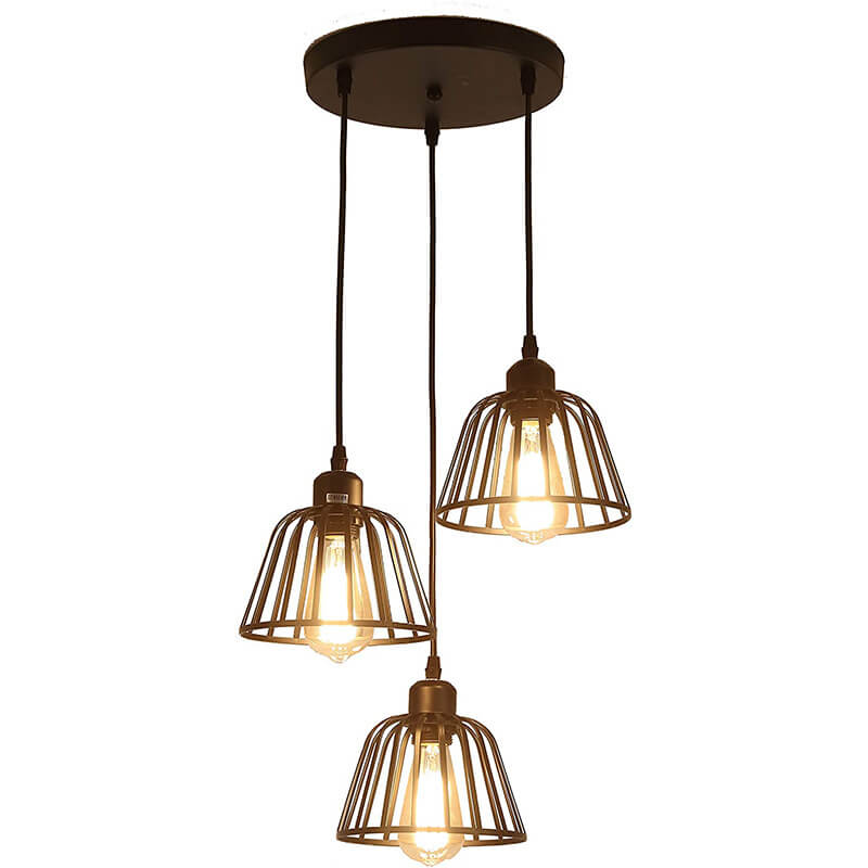 Modern Vintage Industrial Iron 1/3-Light Island Light Pendant Light