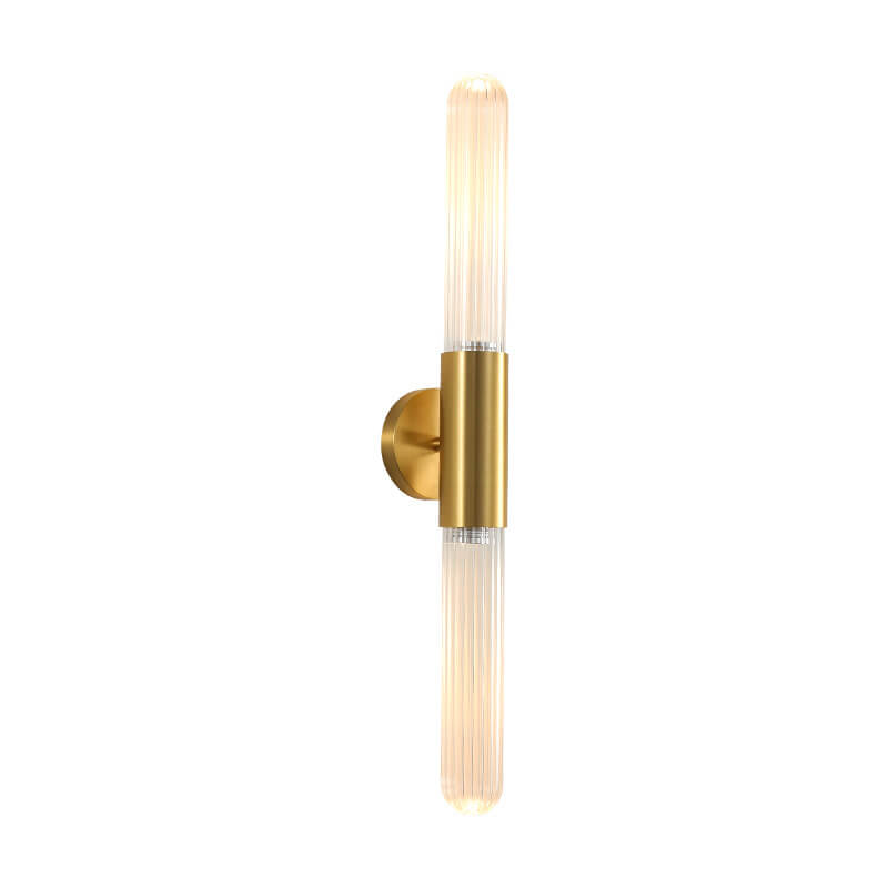 Modern Light Luxury Long Gold Clear Copper Glass 1-Light Wall Sconce Lamp