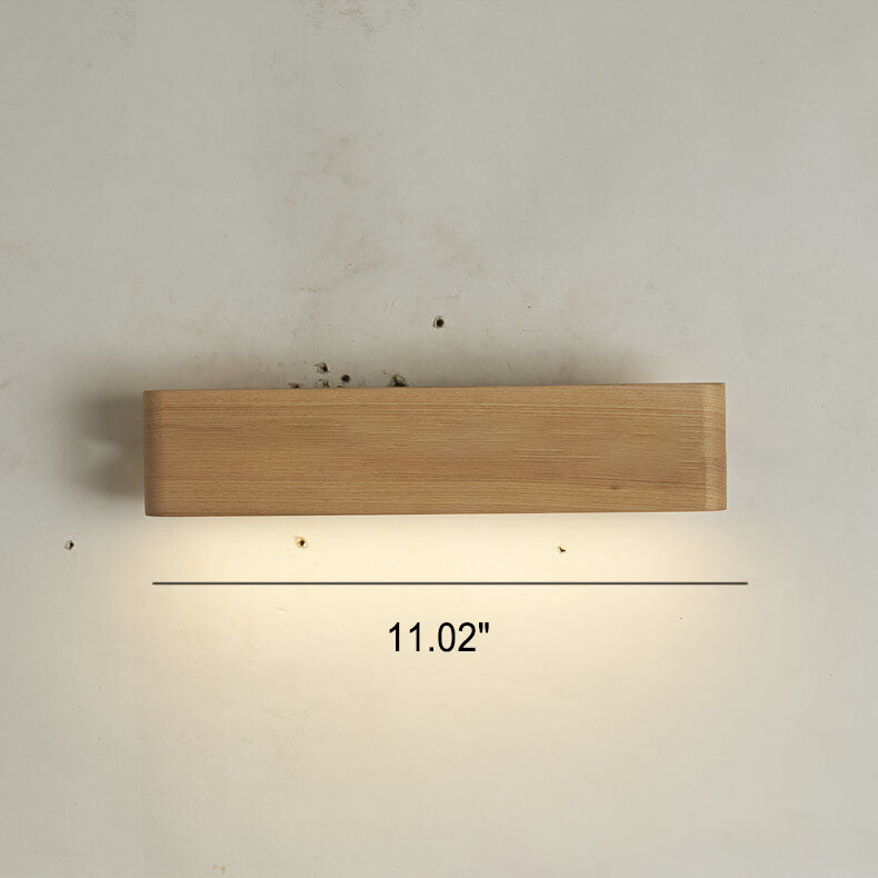 Modern Minimalist Rotatable Long Bar Wood Acrylic LED Wall Sconce Lamp