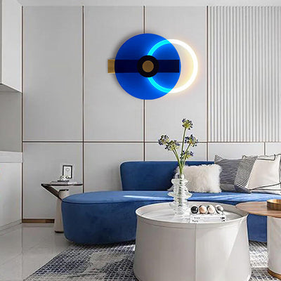 Modern Colored Luminous Acrylic Round LED Wall Sconce Lamp