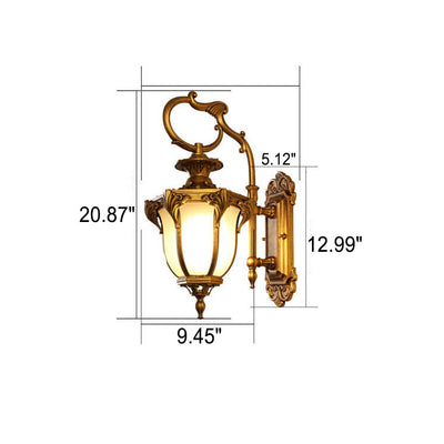 European-style Retro Outdoor Waterproof Aluminum Glass 1-Light Wall Sconce Lamp