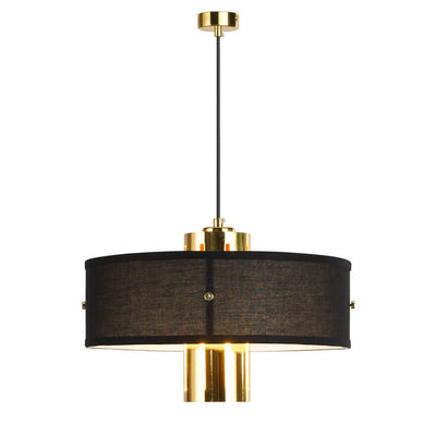 Modern Luxury Black Drum Gold Metal 1-Light Pendant Light