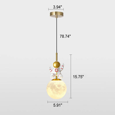 Nordic Minimalist Children's Astronaut 1-Light Pendant Light